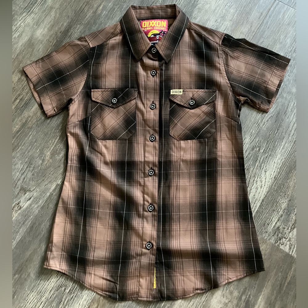 DIXXON Brown Plaid Button Down Shirt